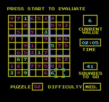 Sudoku 2007 (World) (v1.1) (RetroZone) (Aftermarket) (Unl) screen shot game playing